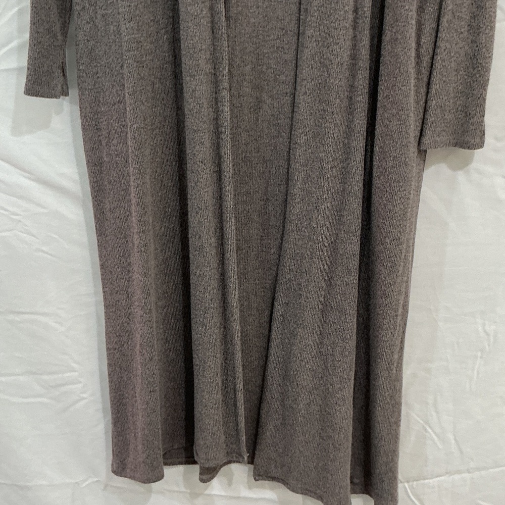 Lisa Rinna Collection Taupe Long Cardigan - Picture 2 of 6